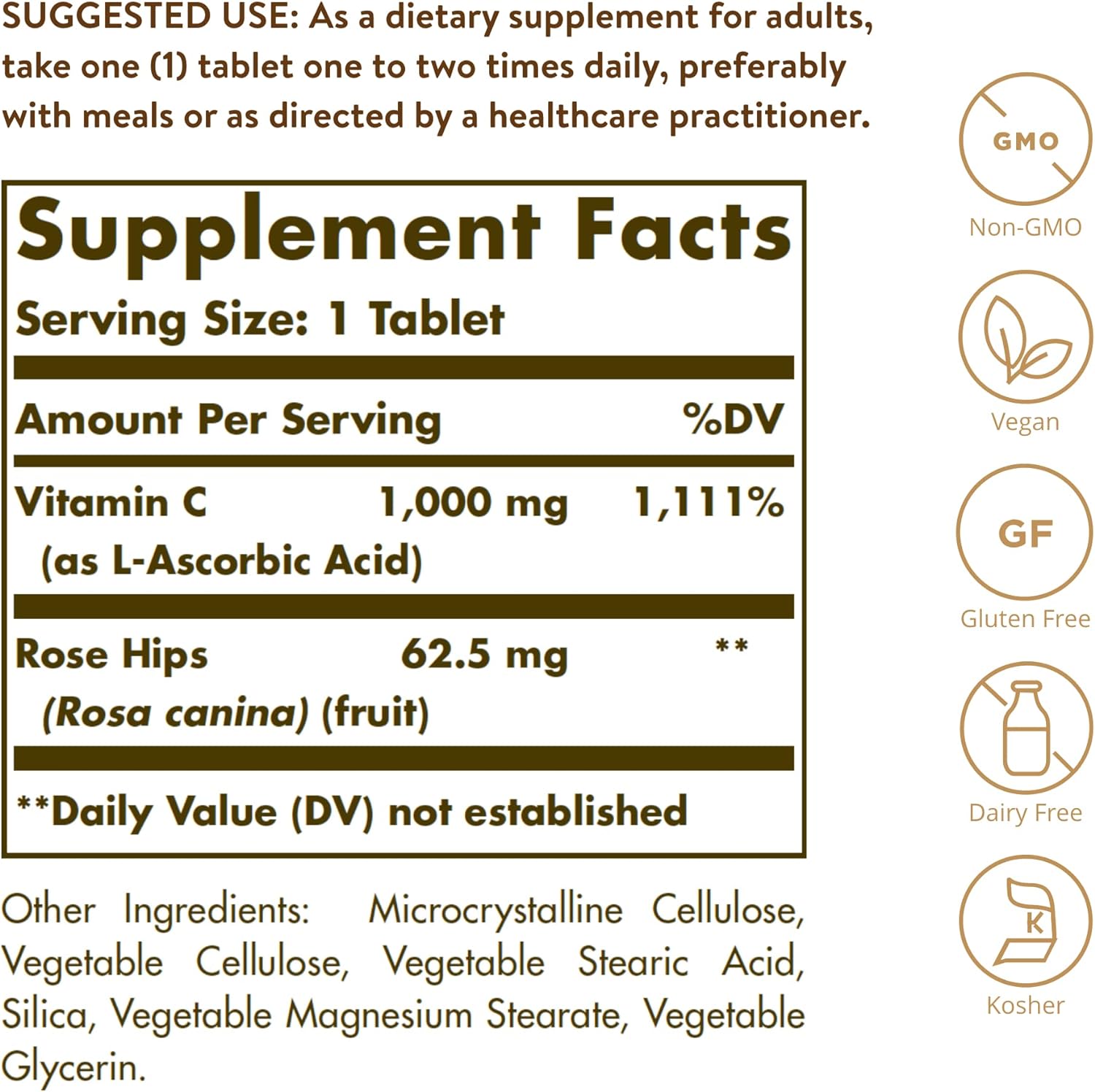 Solgar Vitamin C 1000 mg with Rose Hips Tablets Review