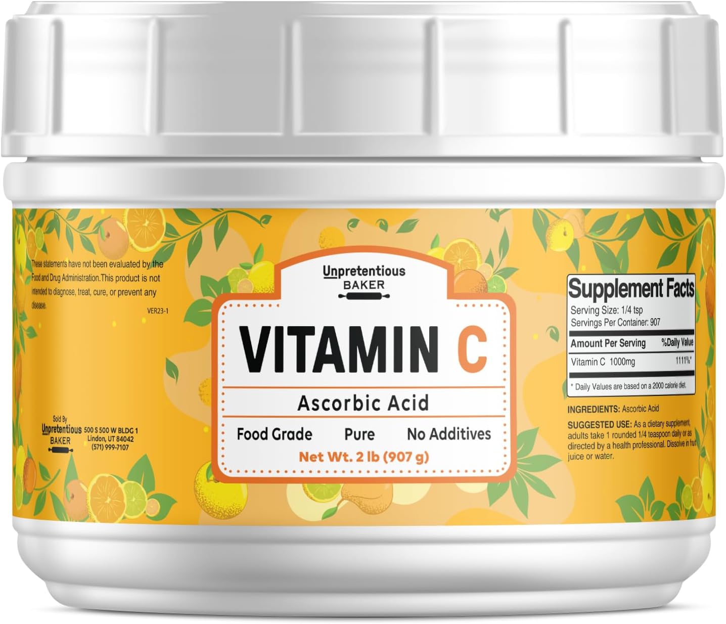 Unpretentious Vitamin C Powder Baker (2 lb) Ascorbic Acid Review